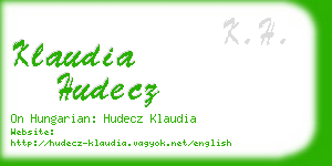 klaudia hudecz business card